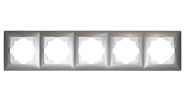 Gunsan Visage 5-fach Rahmen für 5 Steckdosen Schalter Dimmer Silber